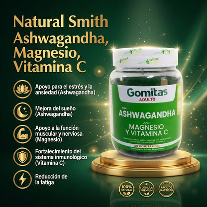ASHWAGANDA CON MAGNESIO Y VITAMINA X60 GOMITAS ia_2