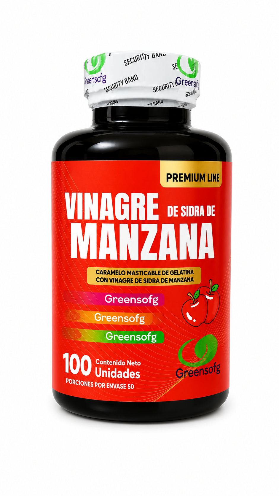 VINAGRE DE MANZANA X100 CAPS. GREENSOFG principal