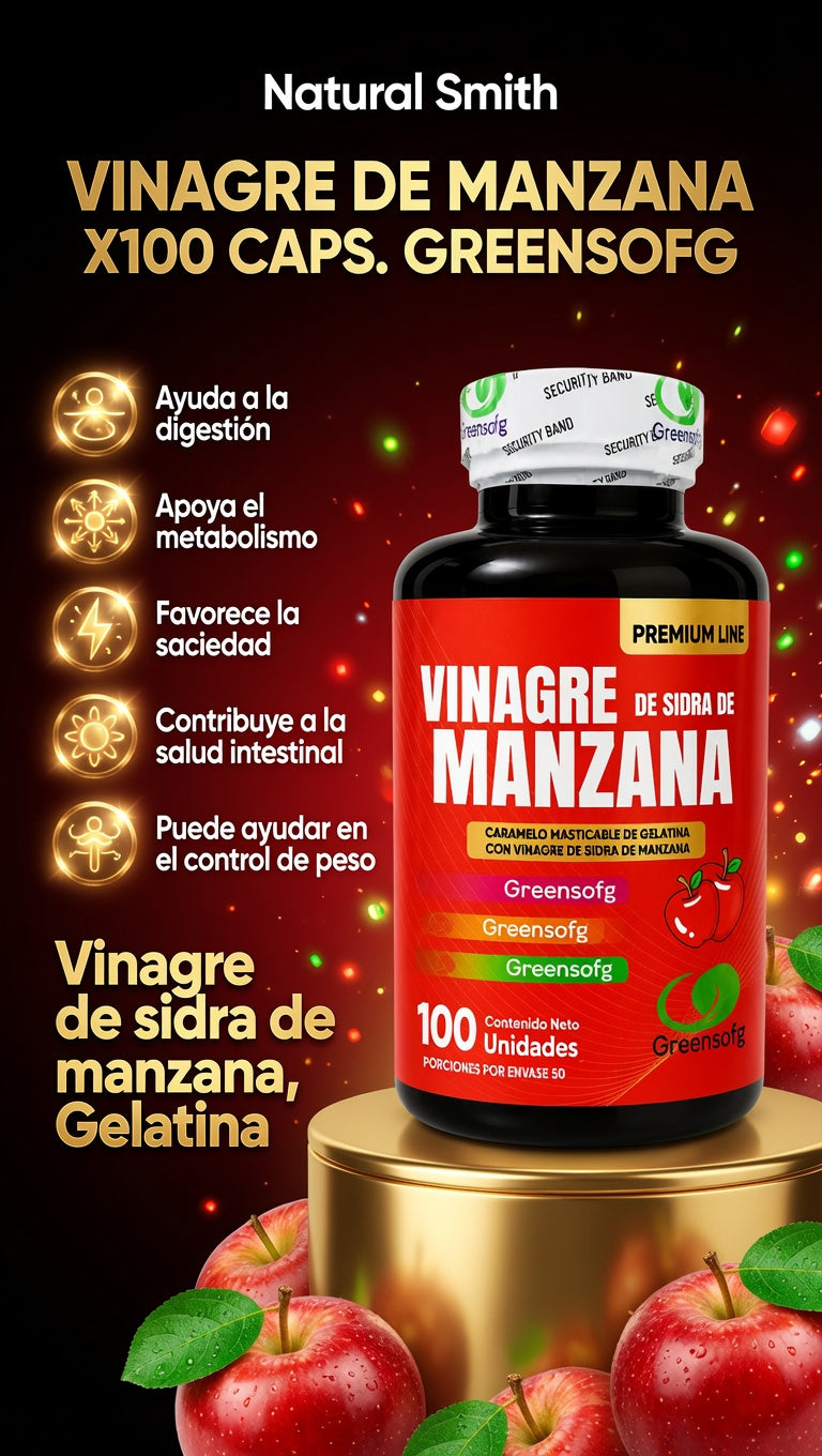 VINAGRE DE MANZANA X100 CAPS. GREENSOFG ia_2