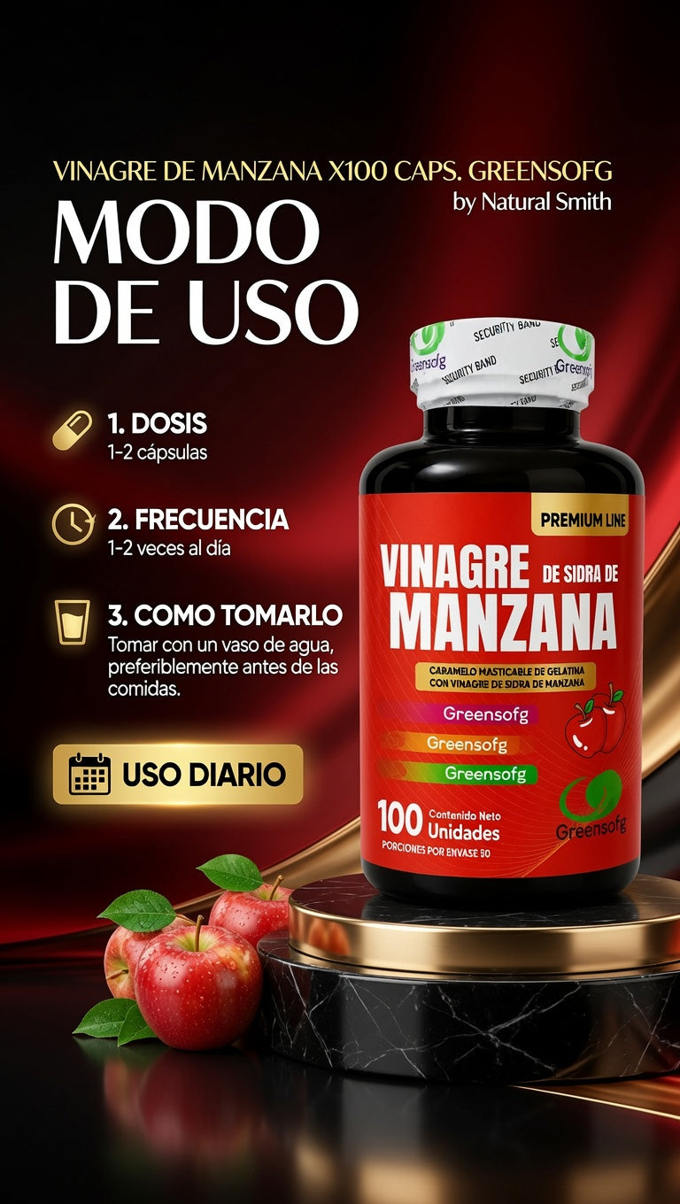 VINAGRE DE MANZANA X100 CAPS. GREENSOFG ia_4
