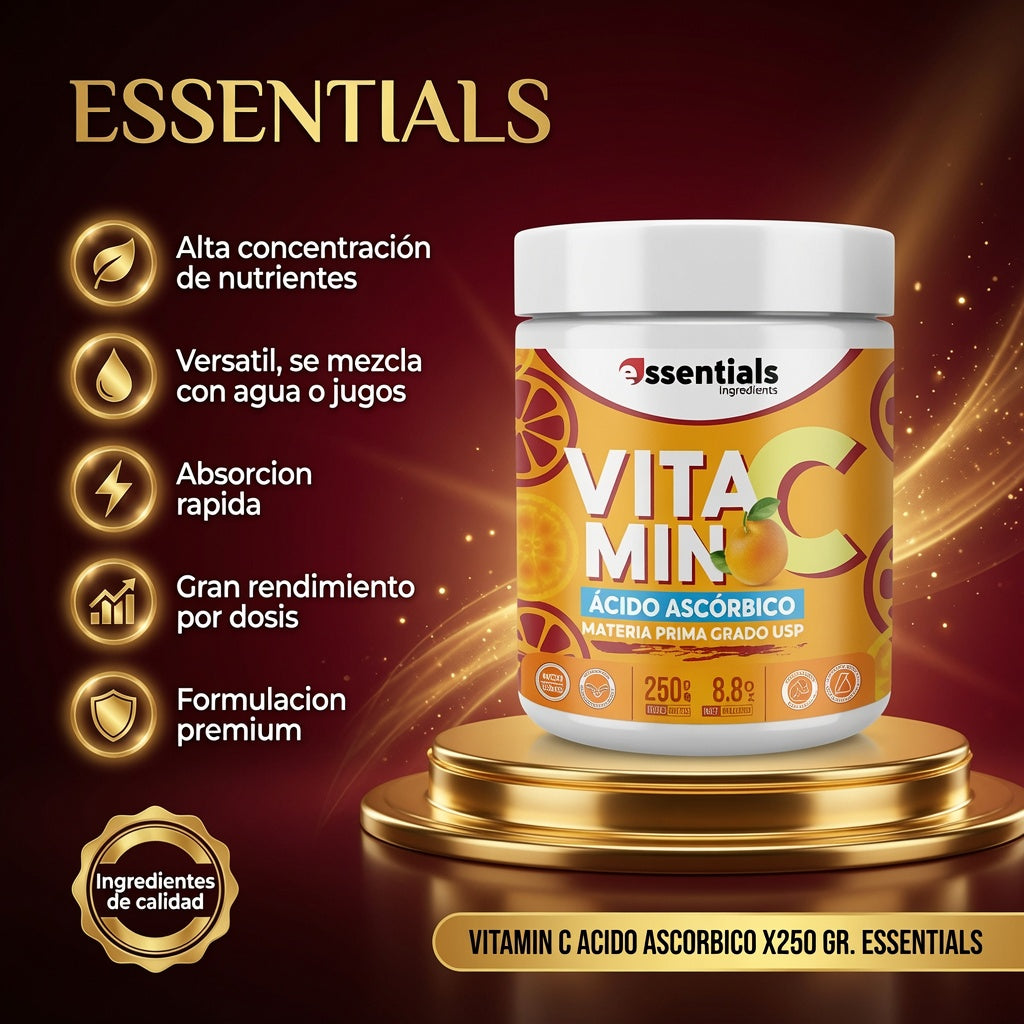 VITAMIN C ACIDO ASCORBICO X250 GR. ESSENTIALS ia_2