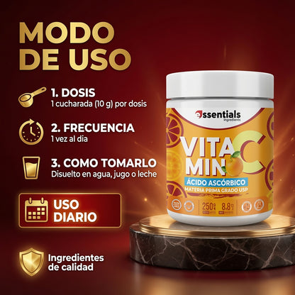VITAMIN C ACIDO ASCORBICO X250 GR. ESSENTIALS ia_4
