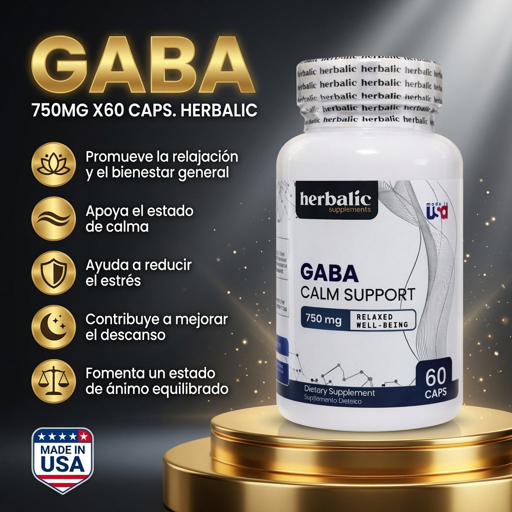 GABA 750MG X60 CAPS. HERBALIC ia_2