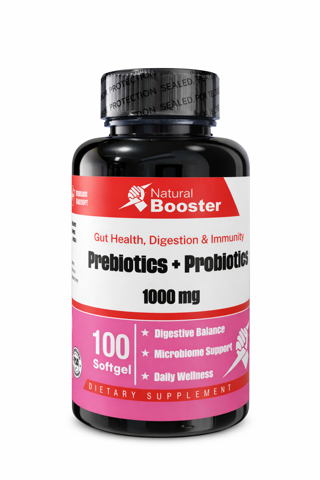 PREBIOTICS + PROBIOTICS 1000 MG X100 SOFTGELS NATURAL BOOSTER principal