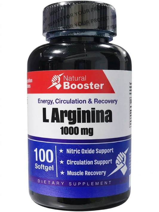 L-arginina 1000 mg x100 Softgels. Natuiral Booster — SKU 001539