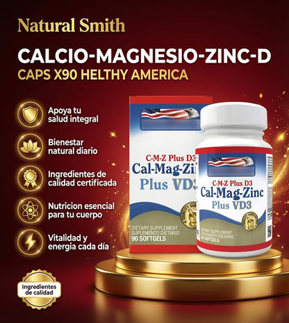 CALCIO-MAGNESIO-ZINC-D CAPS X90 HELTHY AMERICA ia_2