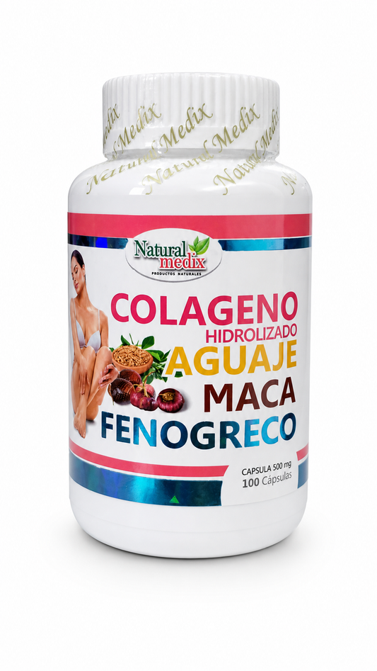 COLAGENO HIDROLIZADO (AGUAJE-MACA-FENOGRECO) X100 CAPS. NATURAL MEDIX principal