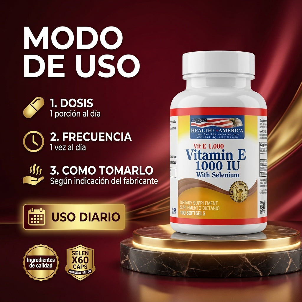 VITAMIN E 1000IU Y SELEN X60 CAPS. HEALTHY AMERICA ia_4