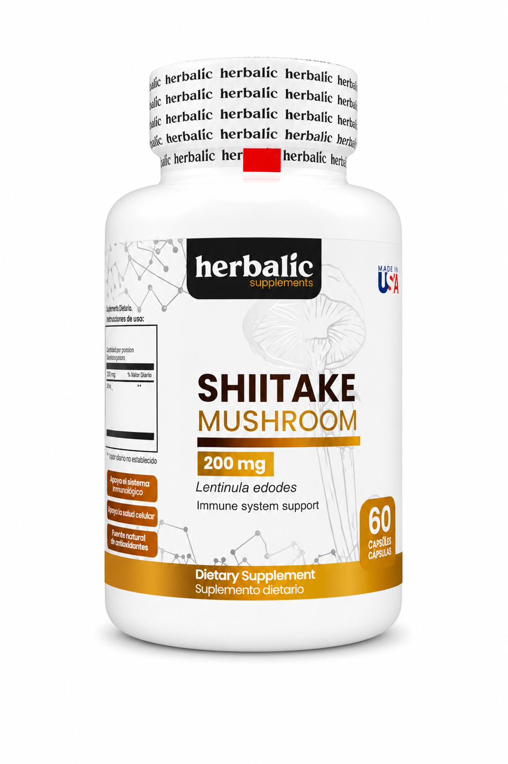 SHITAKE MUSHROOM X60 CAPS. HERBALIC principal