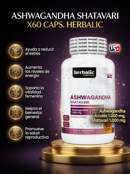 ASHWAGANDHA SHATAVARI X60 CAPS. HERBALIC ia_2