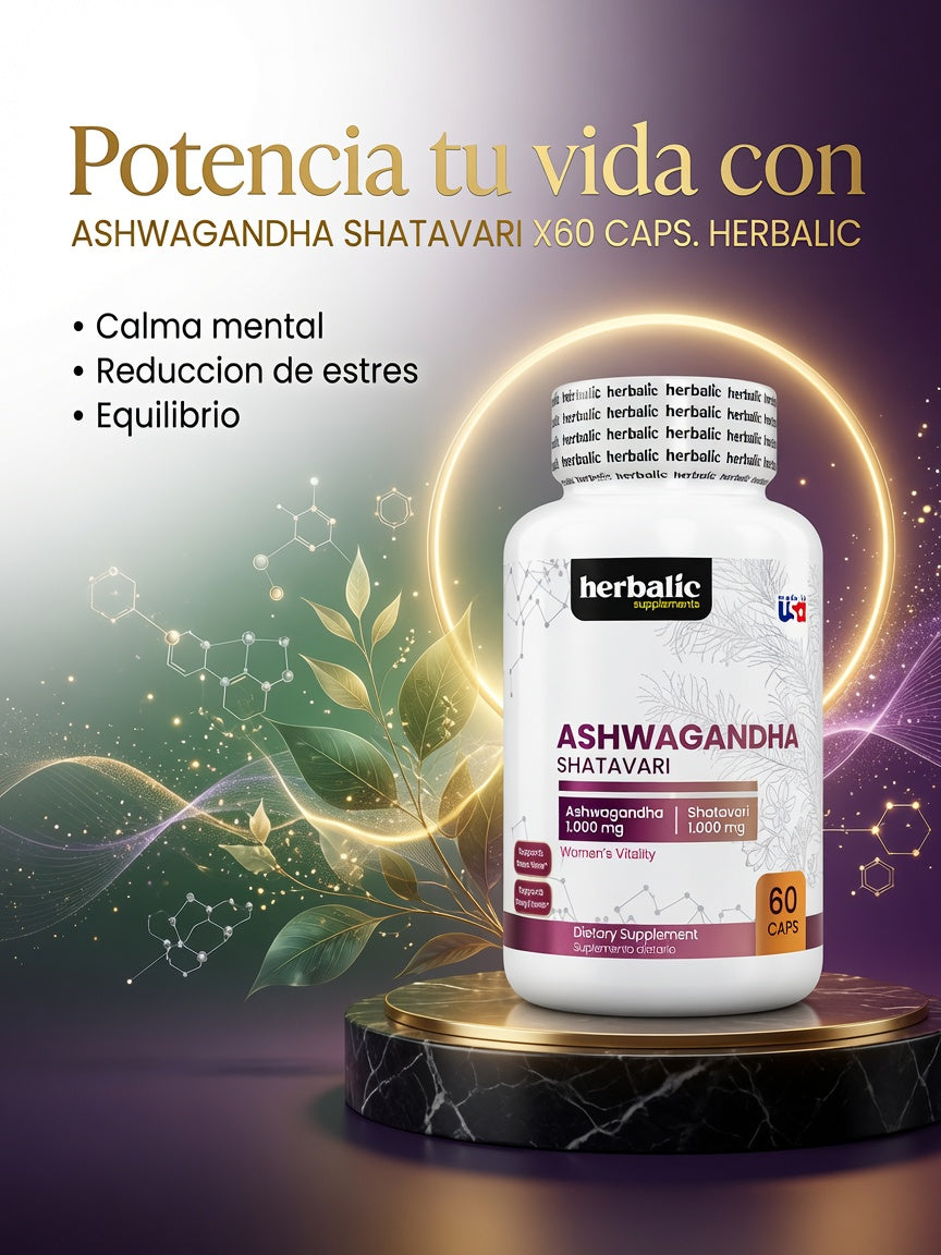 ASHWAGANDHA SHATAVARI X60 CAPS. HERBALIC ia_3