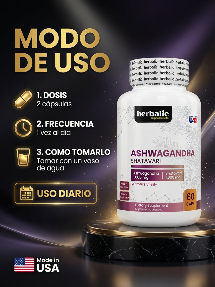 ASHWAGANDHA SHATAVARI X60 CAPS. HERBALIC ia_4