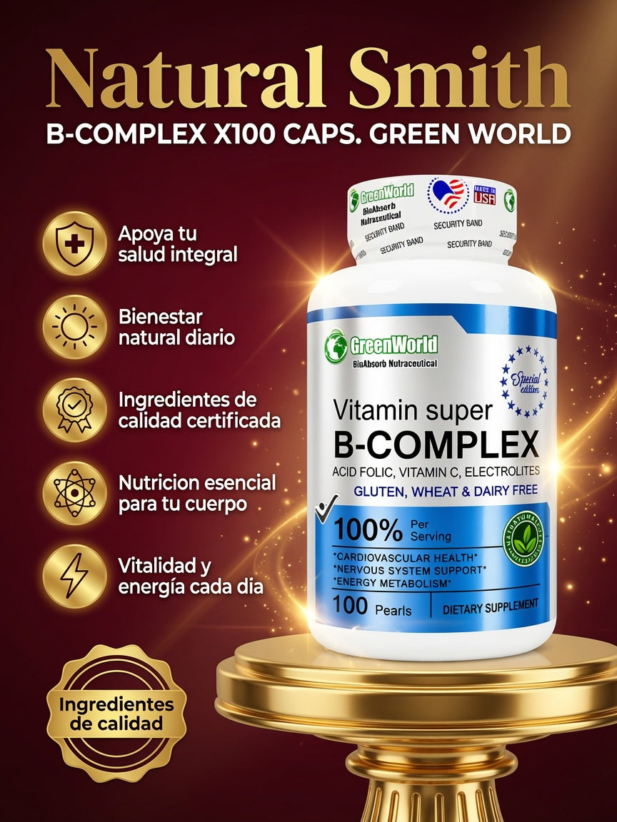 B-COMPLEX X100 CAPS. GREEN WORLD ia_2