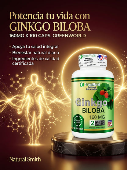 GINKGO BILOBA 160MG X 100 CAPS. GREENWORLD ia_3