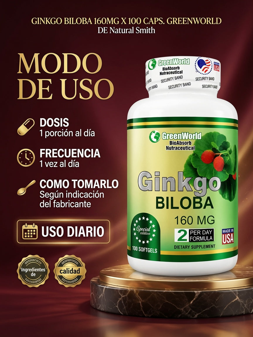 GINKGO BILOBA 160MG X 100 CAPS. GREENWORLD ia_4