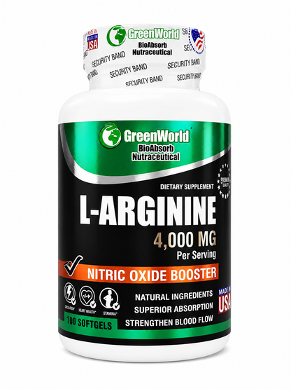 L-ARGININE 4.000 MG X100 CAPS. GREENWORLD principal