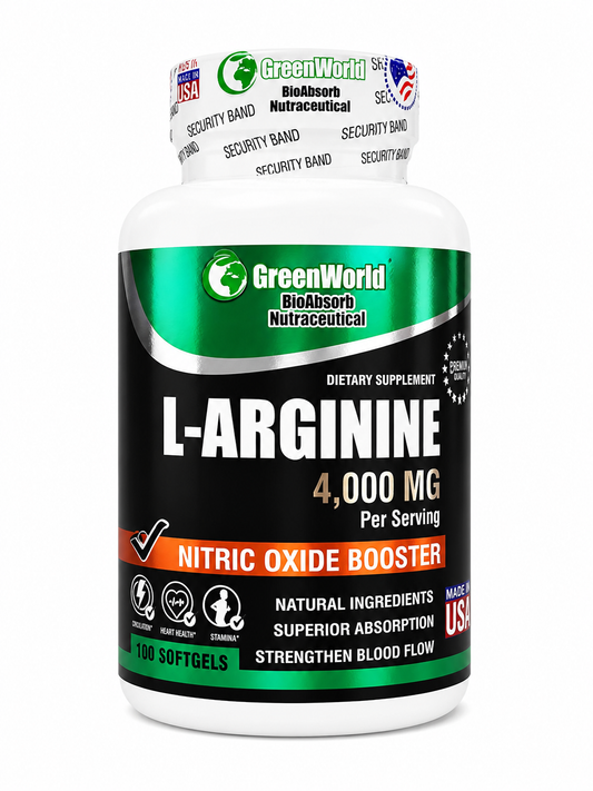 L-ARGININE 4.000 MG X100 CAPS. GREENWORLD principal