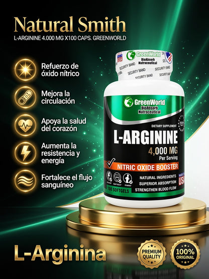 L-ARGININE 4.000 MG X100 CAPS. GREENWORLD ia_2