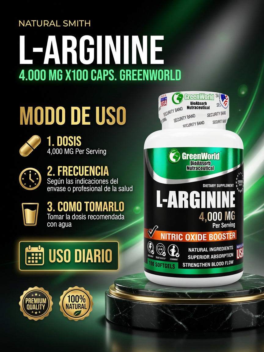 L-ARGININE 4.000 MG X100 CAPS. GREENWORLD ia_4