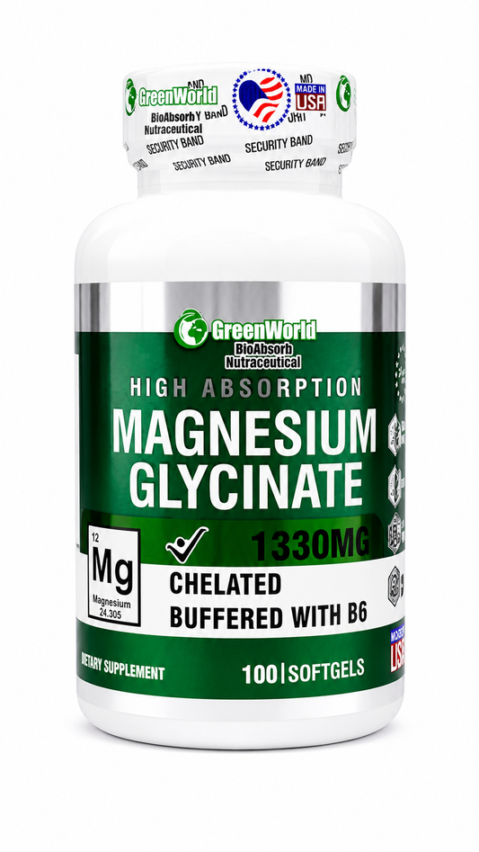 MAGNESIUM GLYCINATE 1330MG X 100 CAPS. GREENWORLD principal