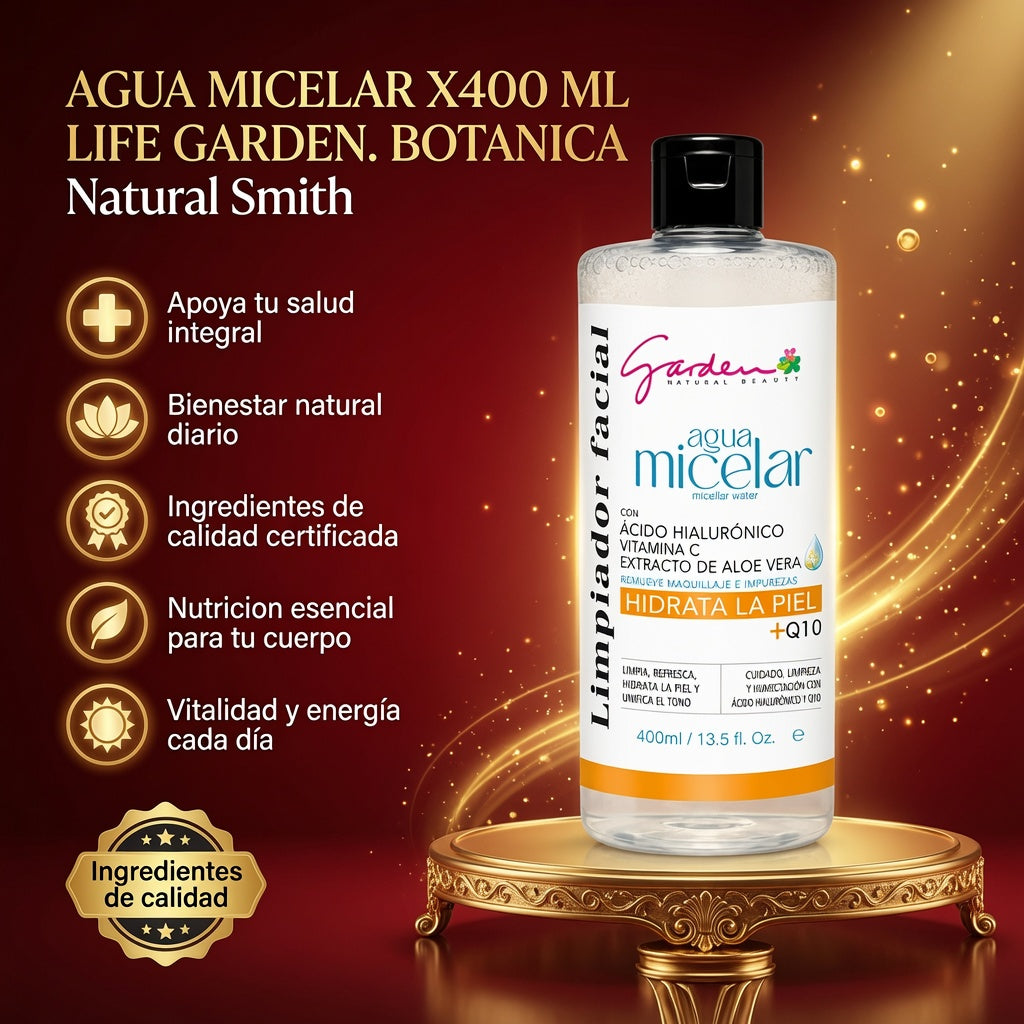 AGUA MICELAR X400 ML LIFE GARDEN. BOTANICA ia_2
