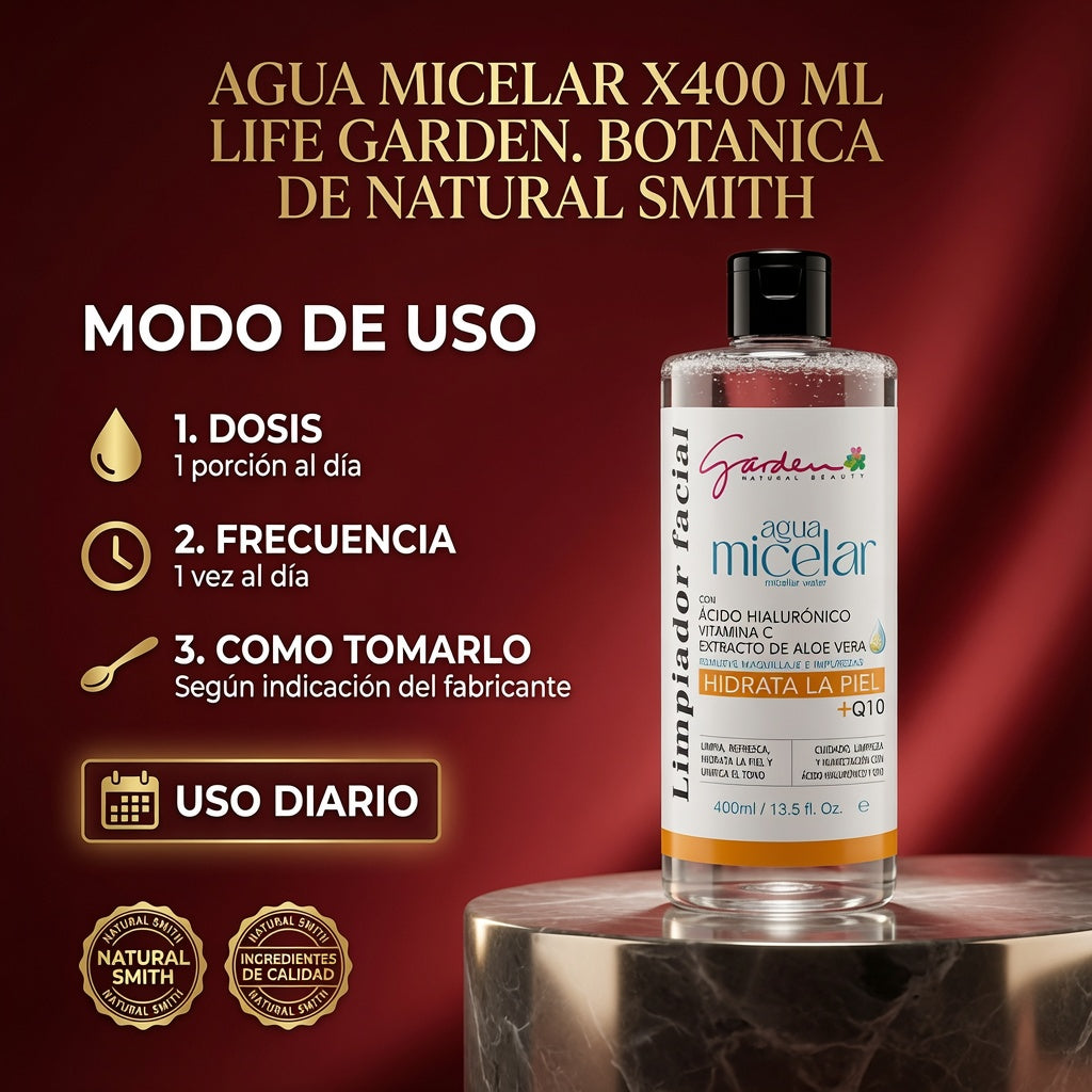 AGUA MICELAR X400 ML LIFE GARDEN. BOTANICA ia_4