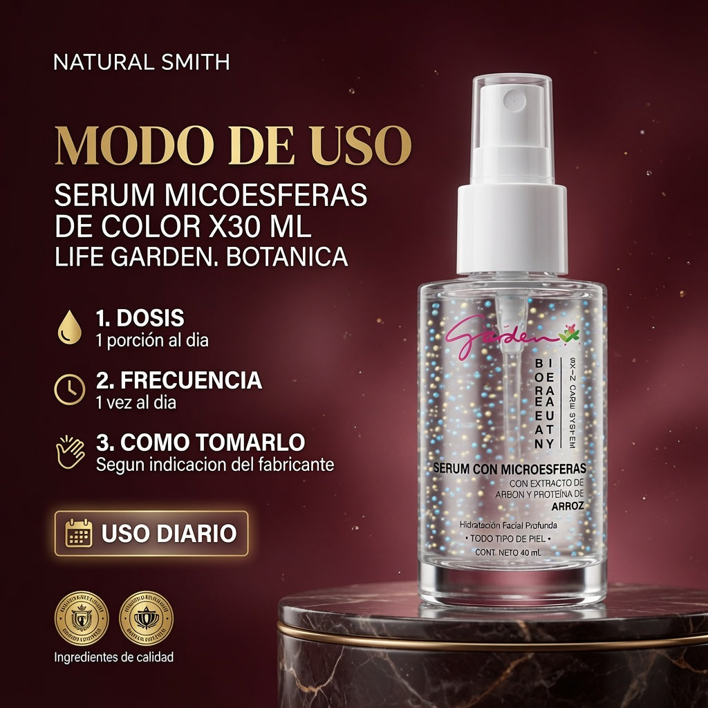 SERUM MICOESFERAS DE COLOR X30 ML LIFE GARDEN. BOTANICA ia_4