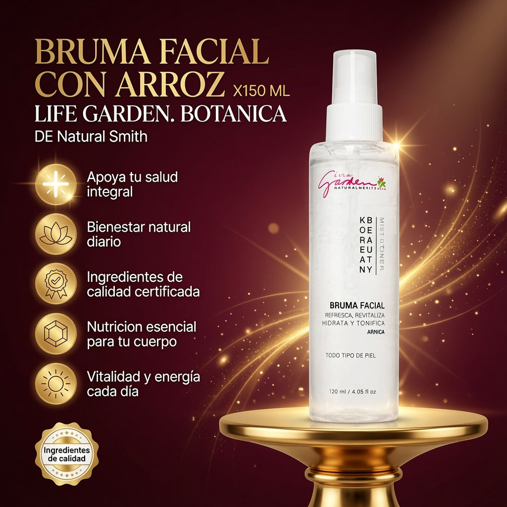 BRUMA FACIAL CON ARROZ X150 ML LIFE GARDEN. BOTANICA ia_2