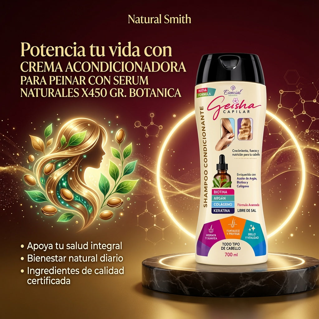 CREMA ACONDICIONADORA PARA PEINAR CON SERUM NATURALES X450 GR. BOTANICA ia_3