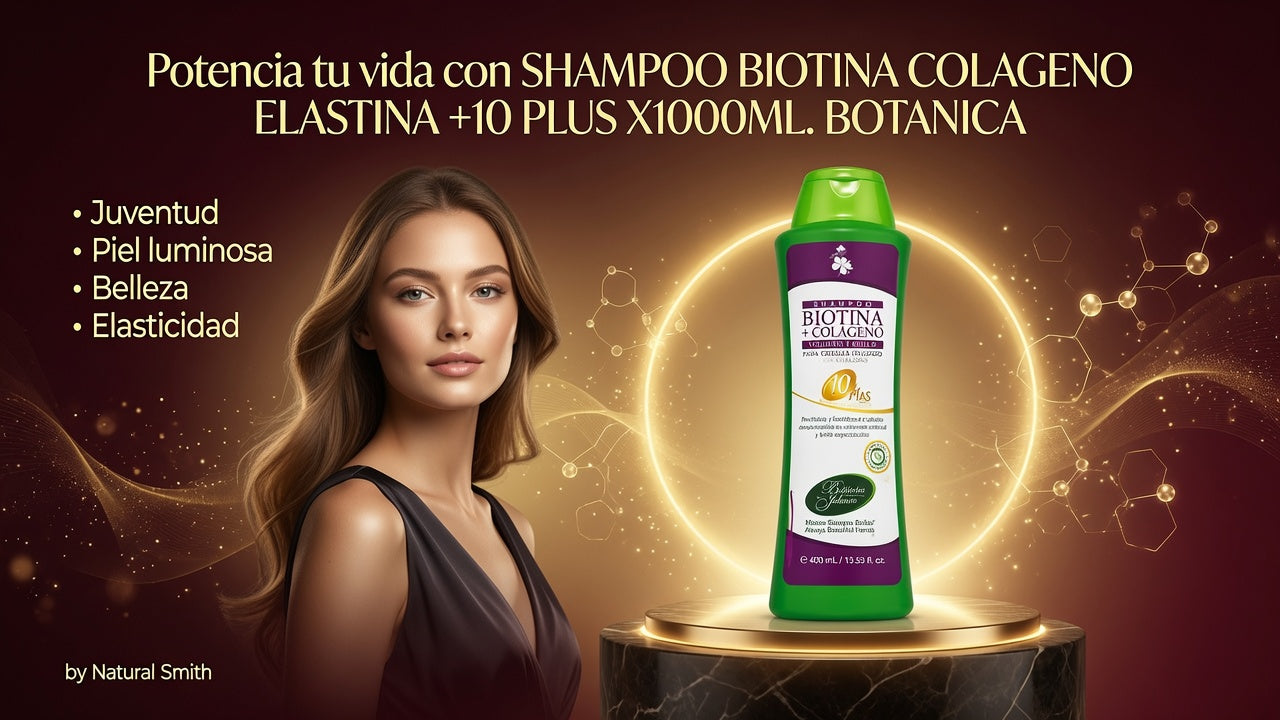 SHAMPOO BIOTINA COLAGENO ELASTINA +10 PLUS X1000ML. BOTANICA ia_3