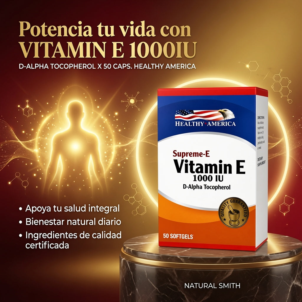 VITAMIN E 1000IU  D-ALPHA TOCOPHEROL X 50 CAPS. HEALTHY AMERICA ia_3