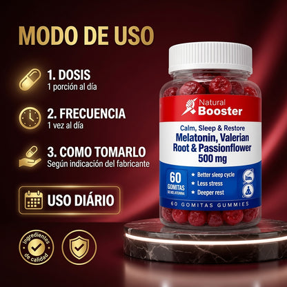 MELATONIN,VALERIANA,PASSIONFLOWER GOMAS X60 NATURAL BOOSTER ia_4