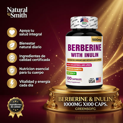 BERBERINE & INULIN 1000MG X100 CAPS. GREENSOFG ia_2