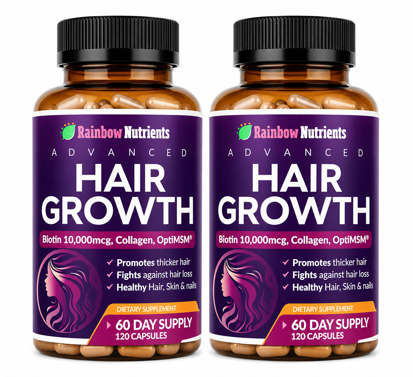 HAIR GROWTH X 120 CAPS. RAINBOW NUTRIENTS principal