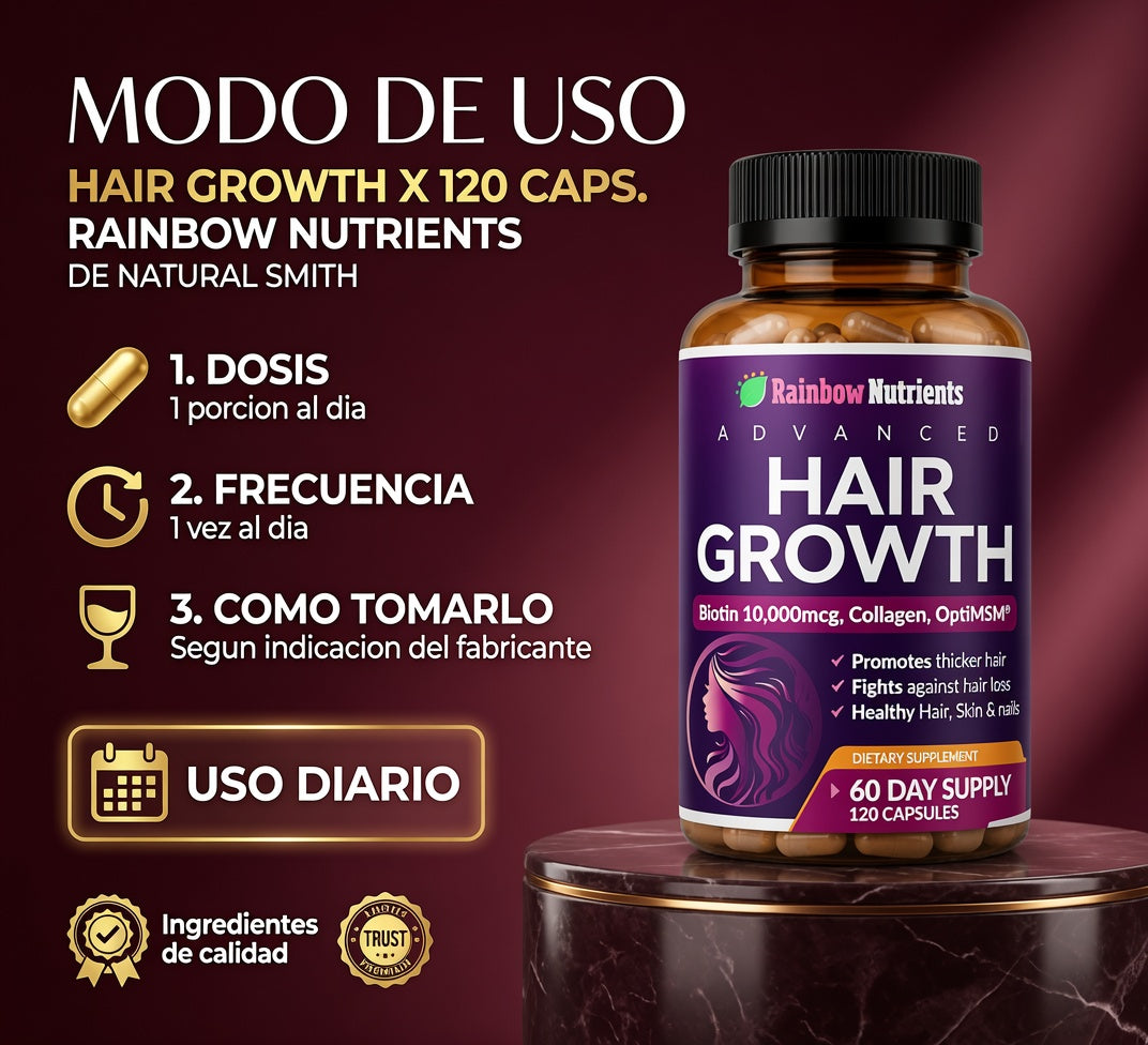 HAIR GROWTH X 120 CAPS. RAINBOW NUTRIENTS ia_4