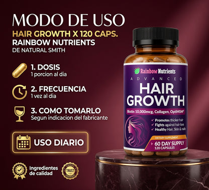 HAIR GROWTH X 120 CAPS. RAINBOW NUTRIENTS ia_4