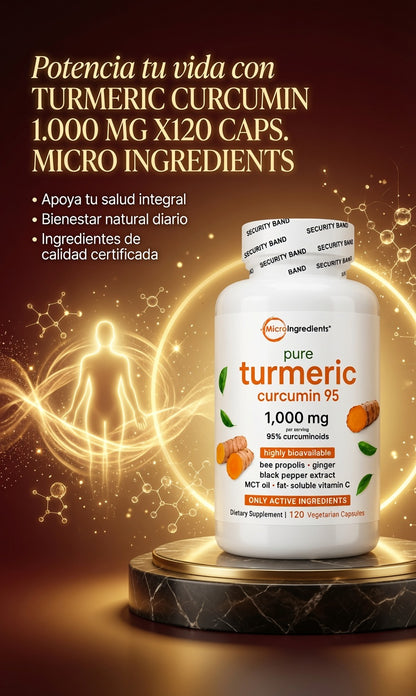 TURMERIC CURCUMIN 1.000 MG X120 CAPS. MICRO INGREDIENTS ia_3