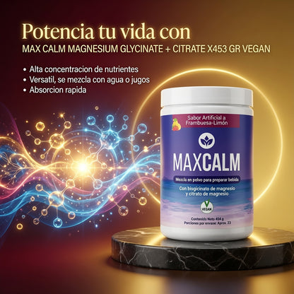 MAX CALM MAGNESIUM GLYCINATE + CITRATE X453 GR VEGAN  ia_3