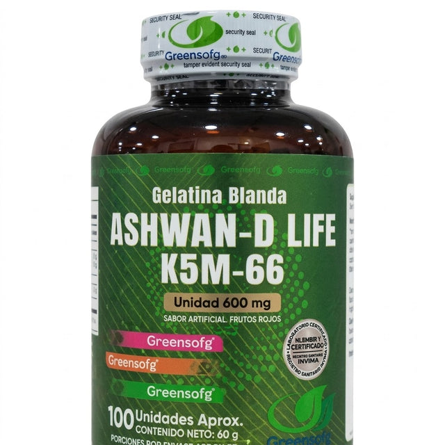 ASHWAGANDHA KSM LIFE X100 CAPS REGISTRO. GREENSOFG principal