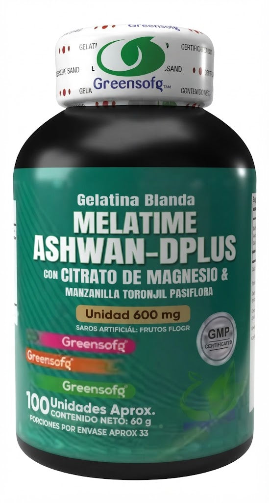MELATIME-ASHWAN-DPLUS X100 CAPS. GRENNSOFG — SKU 001740