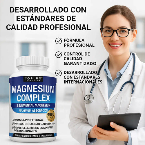 Magnesio Complejo 7 en 1 – Glicinato, Citrato y Malato para Energía y Relajación