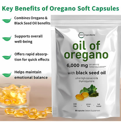 Aceite De Orégano Micro Ingredients Cápsulas Veganas 6000 Mg 90 Uds Sin Sabor