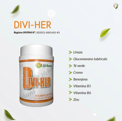 Kit Lifehuni Divi Her + Maca Life Té Verde Cápsulas Veganas X60 Natural