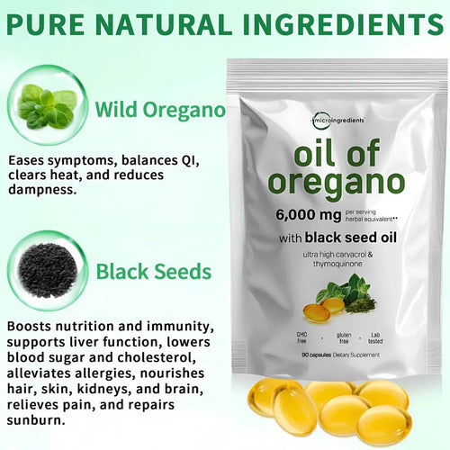Aceite Orégano Carvacrol Semilla + Suplemento Magnesi Y C