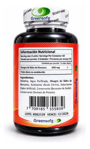 Gomitas Vinagre De Manzana Greensofg 100 Unidades Premium