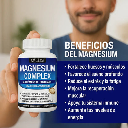 Magnesio Complejo 7 en 1 – Glicinato, Citrato y Malato para Energía y Relajación