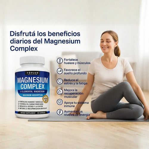 Magnesio Complejo 7 en 1 – Glicinato, Citrato y Malato para Energía y Relajación