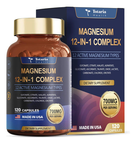 Totaria Complejo de Magnesio 12 en 1, 120 cápsulas