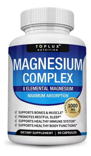 Magnesio Complejo 7 en 1 – Glicinato, Citrato y Malato para Energía y Relajación
