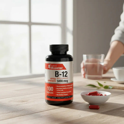 Vitamina B12 Natural Booster Metilcobalamina 5000mcg Extra F